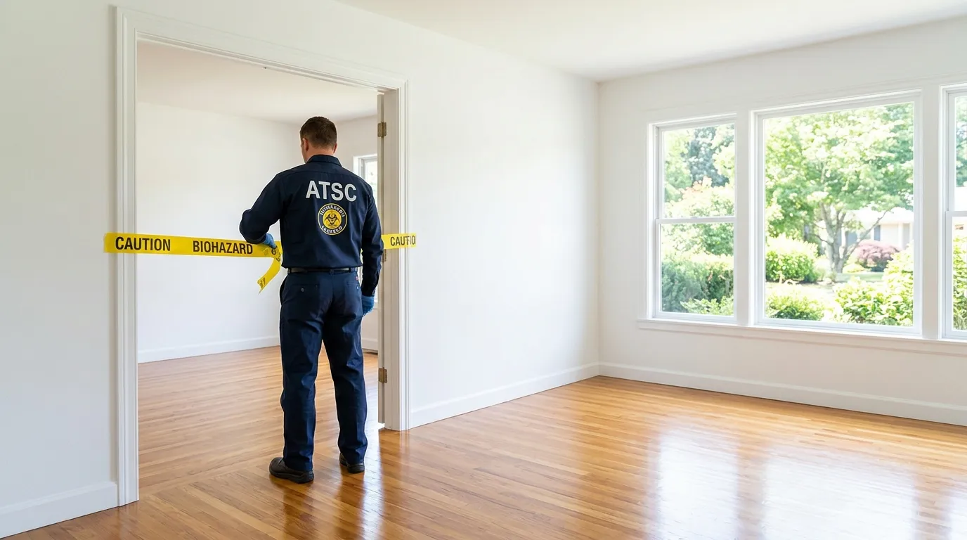 Certified biohazard cleanup crew performing Trauma Scene Cleanup in Painesville